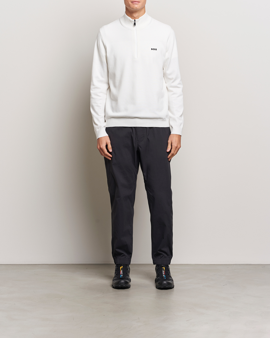 Heren | Truien | BOSS GREEN | Momentum Knitted Half Zip White