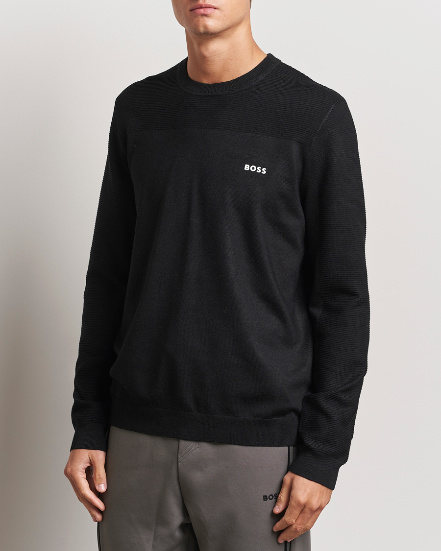 Heren | Truien | BOSS GREEN | Momentum Knitted Crew Neck Black