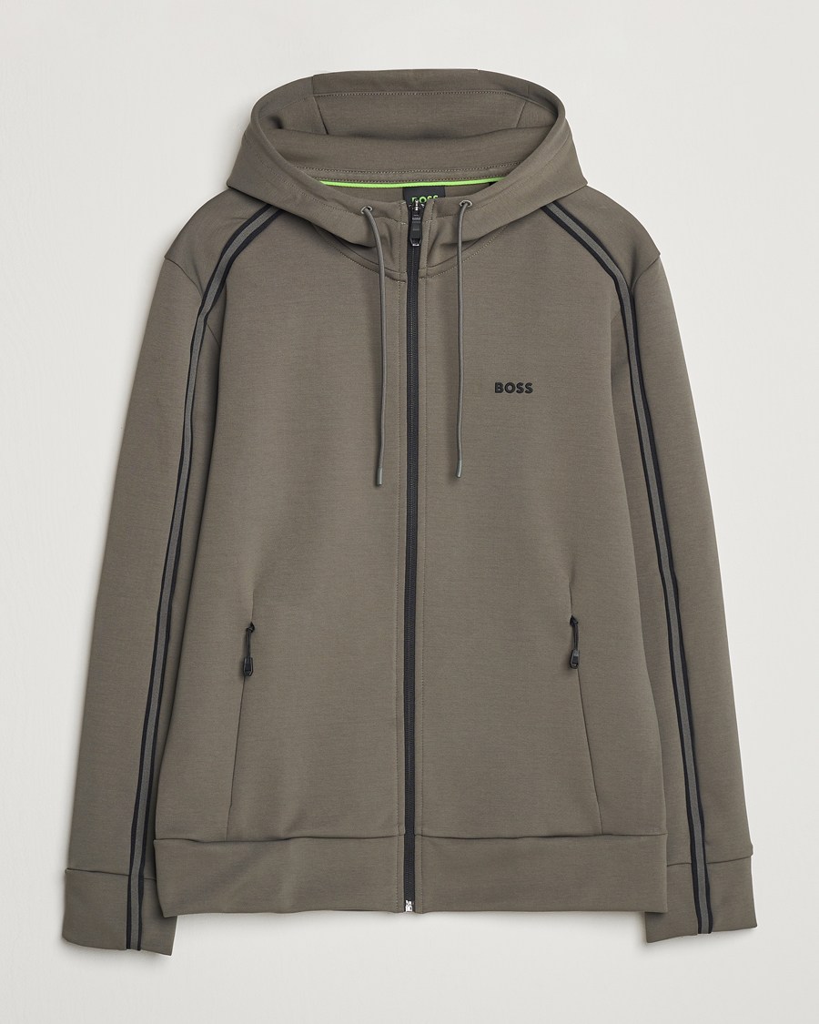 Heren | Truien | BOSS GREEN | Saggy Full Zip Hoodie Light Grey