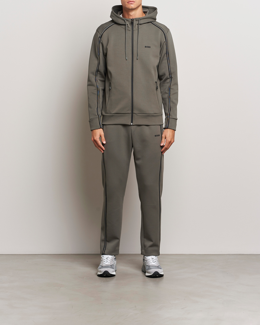 Heren | Truien | BOSS GREEN | Saggy Full Zip Hoodie Light Grey