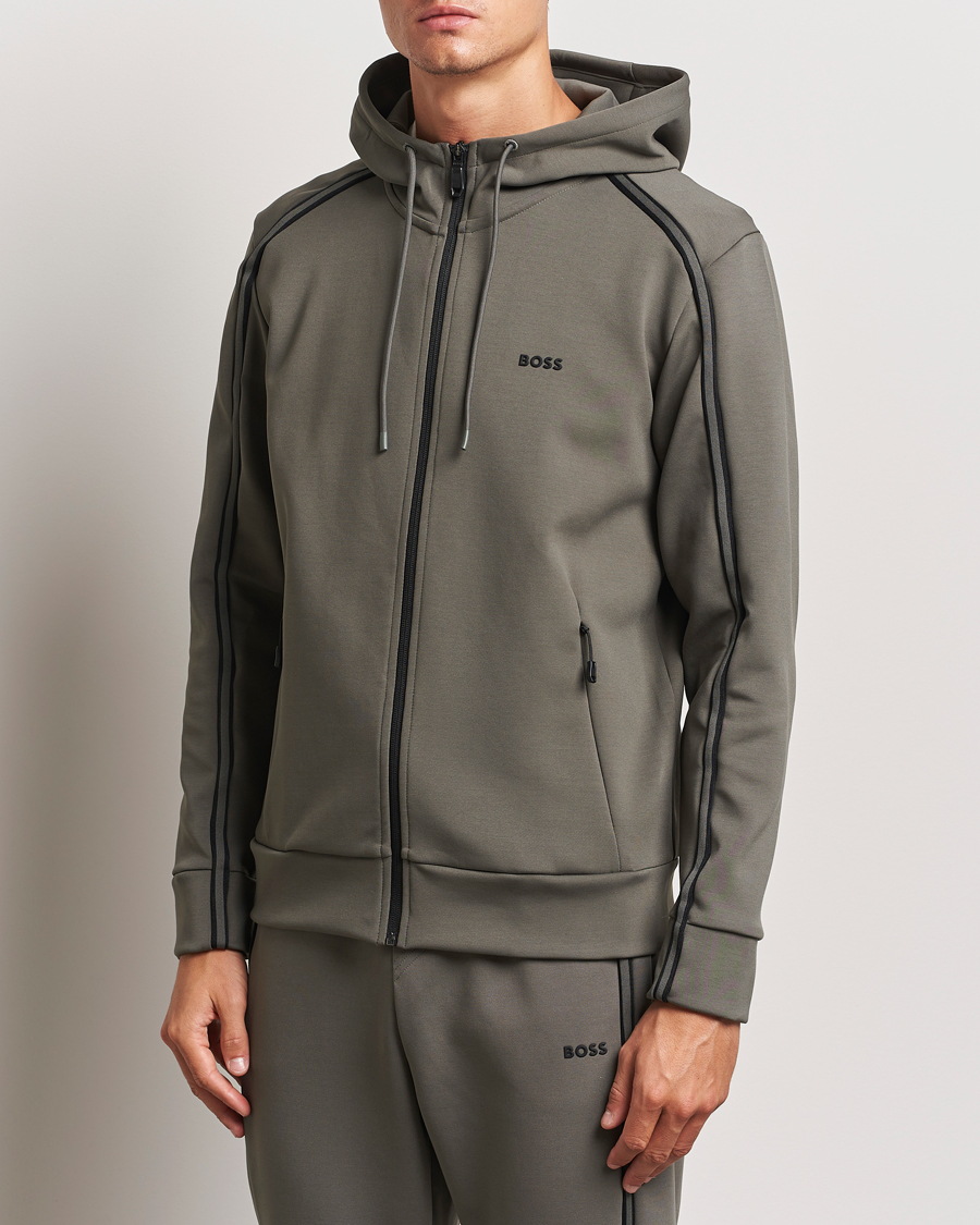 Heren | Truien | BOSS GREEN | Saggy Full Zip Hoodie Light Grey