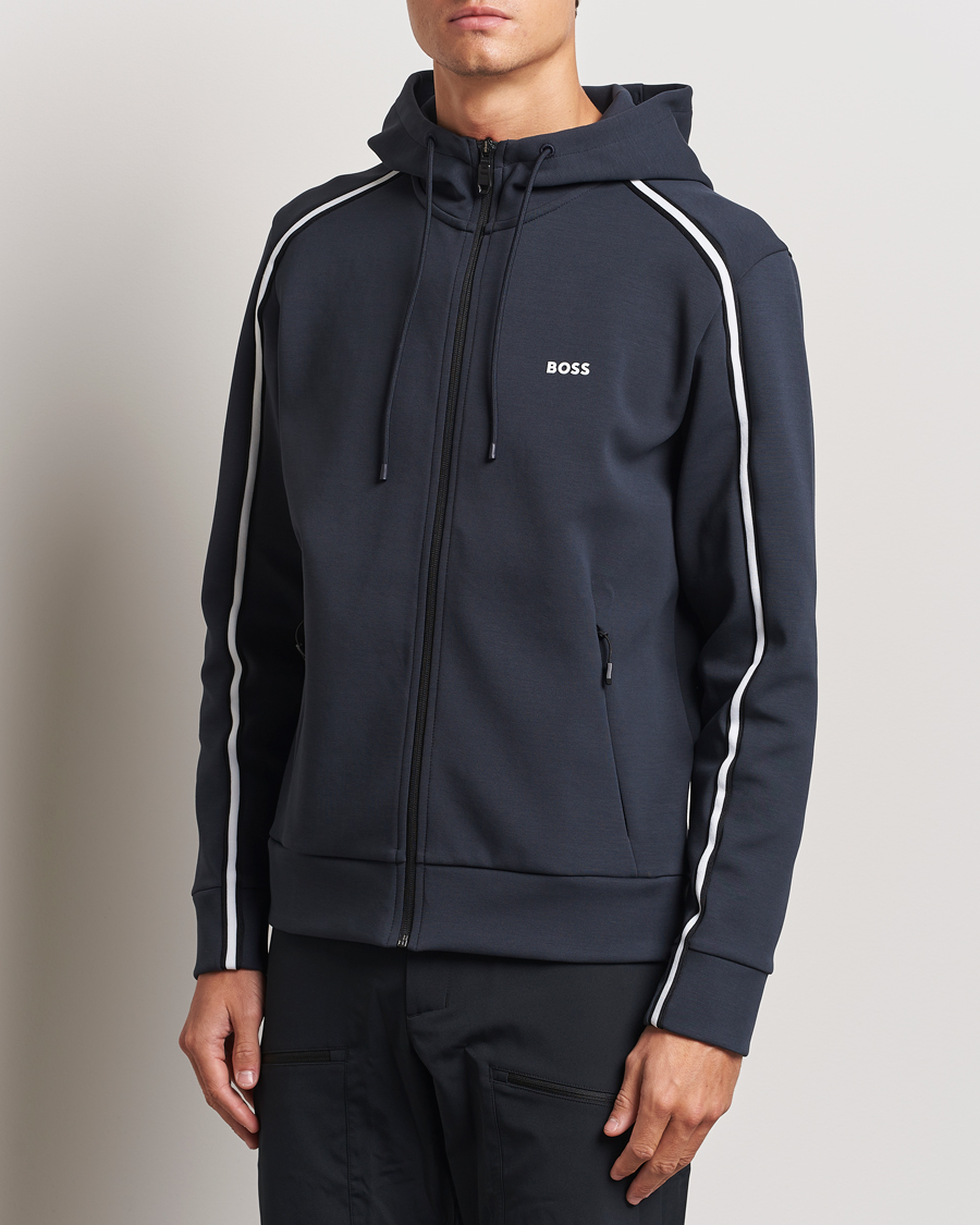 Heren | Truien | BOSS GREEN | Saggy Full Zip Hoodie Dark Blue