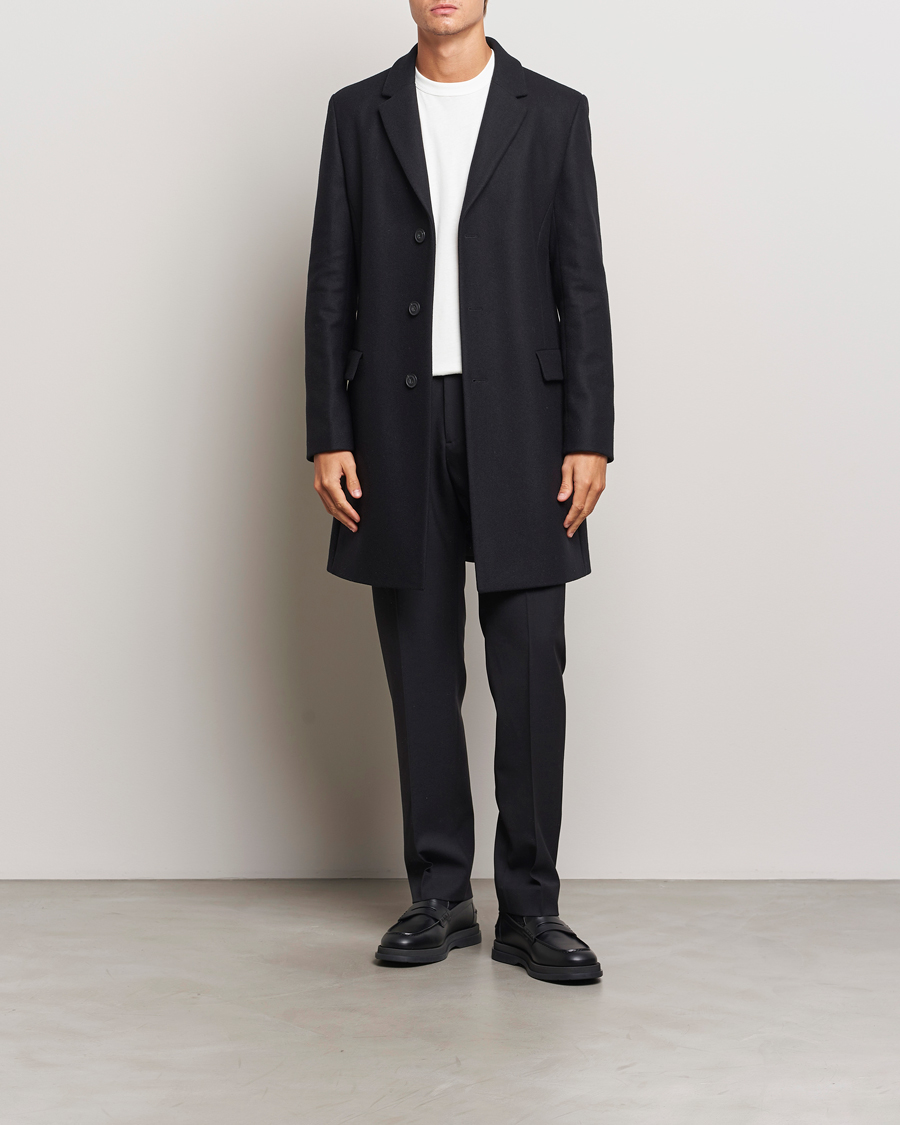 Heren | Jassen | HUGO | Migor Wool Coat Black