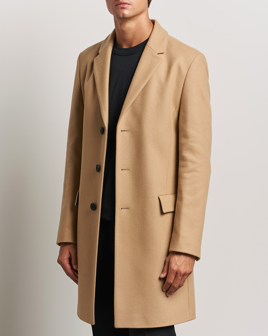 Heren | Jassen | HUGO | Migor Wool Coat Medium Beige