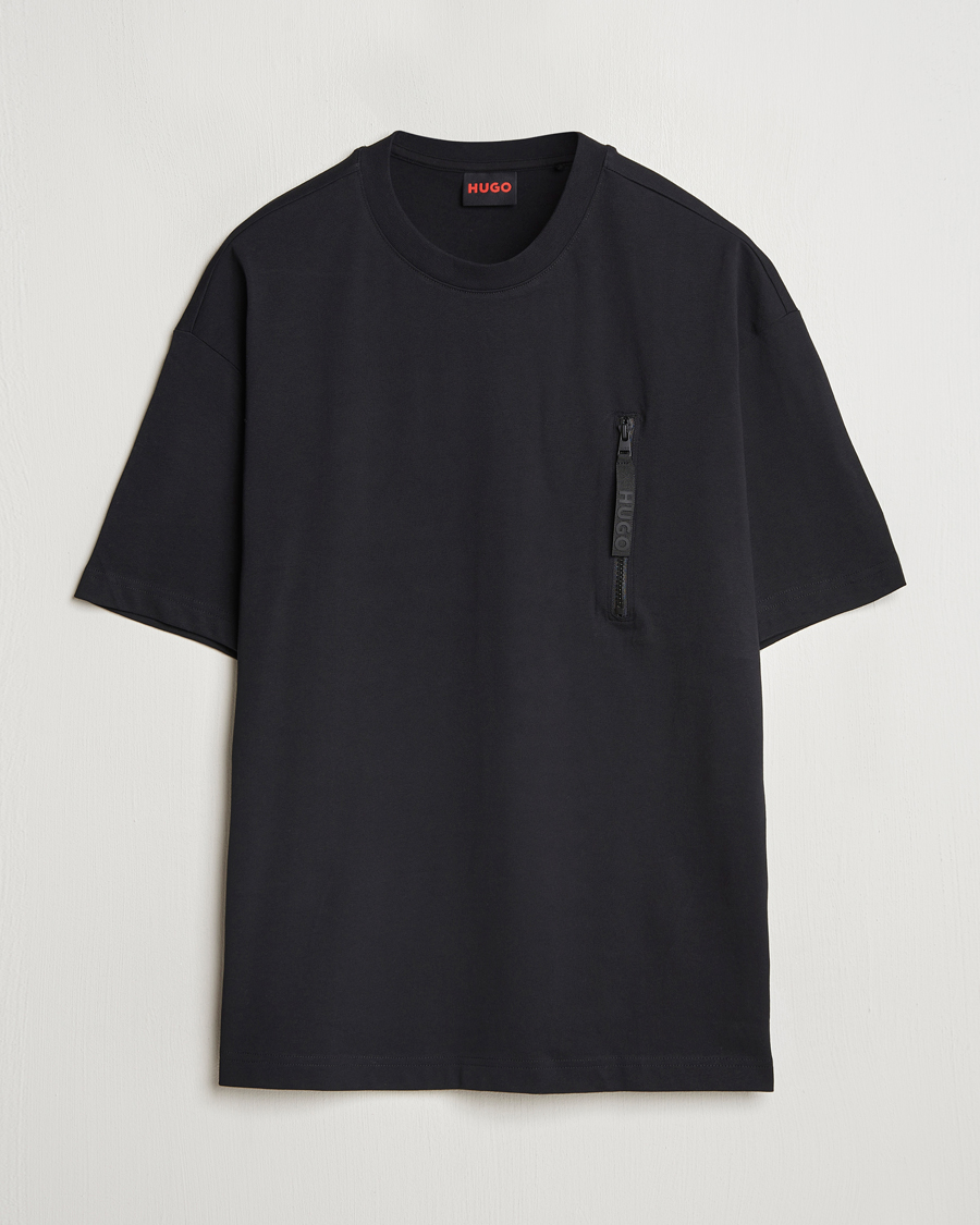 Heren | T-shirts | HUGO | Dibtechti Crew Neck T-Shirt Black