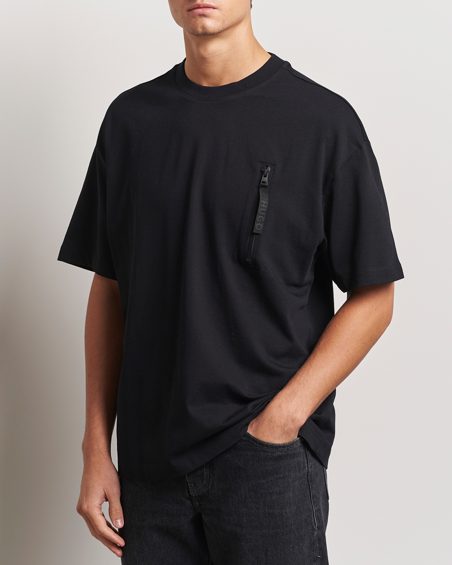 Heren | T-shirts | HUGO | Dibtechti Crew Neck T-Shirt Black