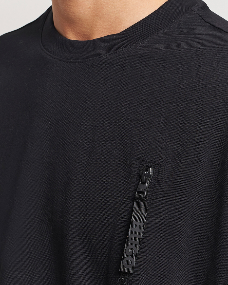 Heren | T-shirts | HUGO | Dibtechti Crew Neck T-Shirt Black