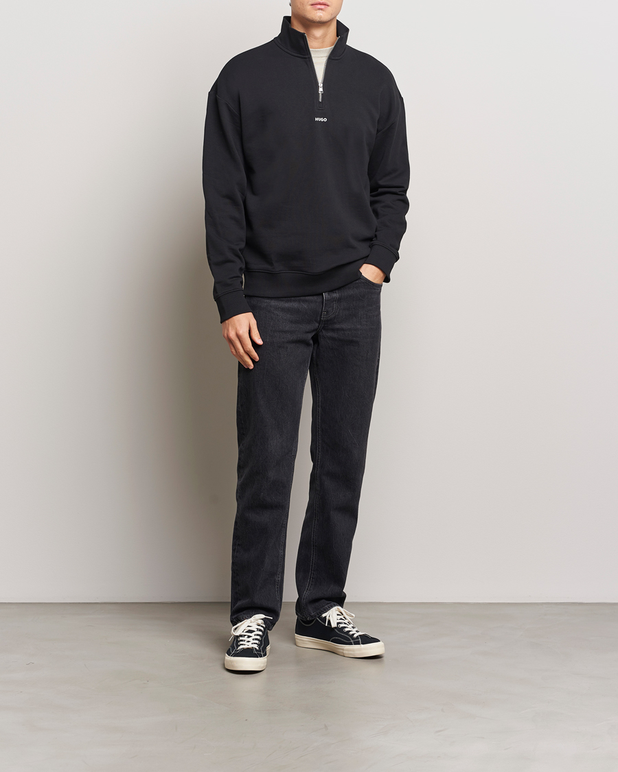 Heren | Truien | HUGO | Durty Half Zip Sweatshirt Black