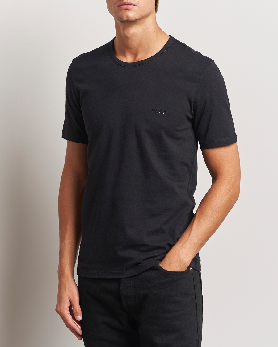 Heren | T-shirts | HUGO | 3-Pack Crew Neck T-Shirt Black