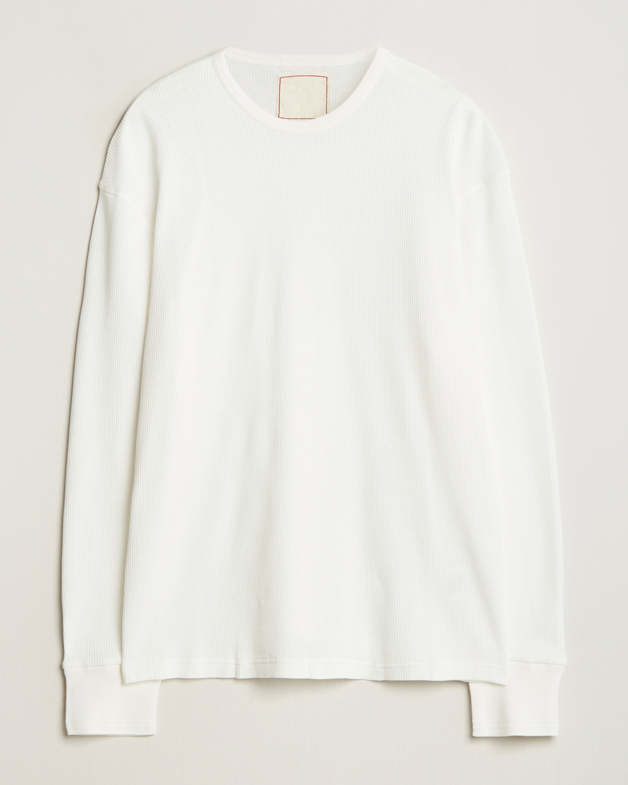 Heren | Truien | Jeanerica | Jean Waflle Texture Sweater Natural White