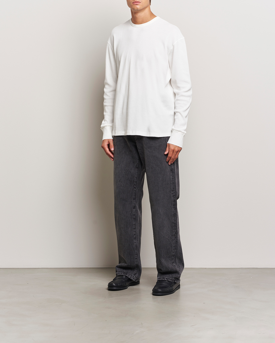 Heren | Truien | Jeanerica | Jean Waflle Texture Sweater Natural White