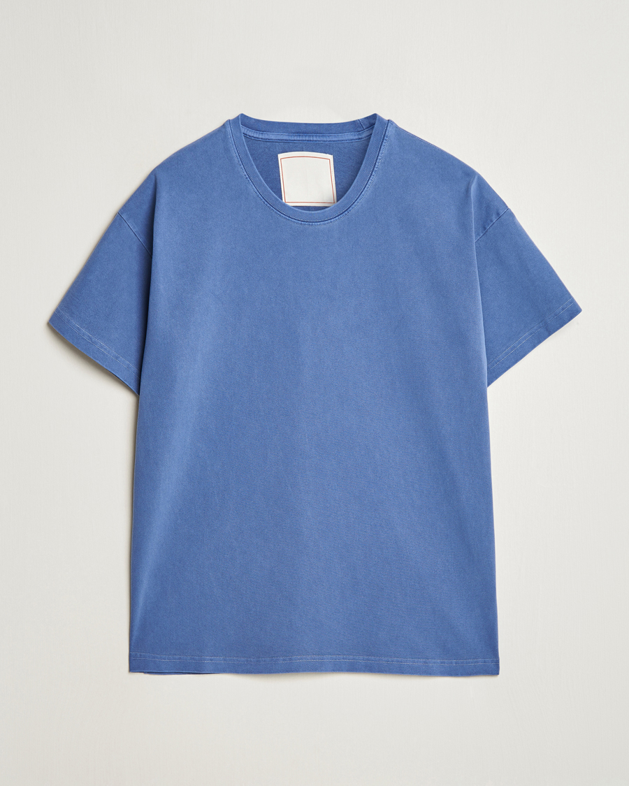 Heren | T-shirts | Jeanerica | Ruben Crew Neck T-Shirt Washed Adriatic Blue