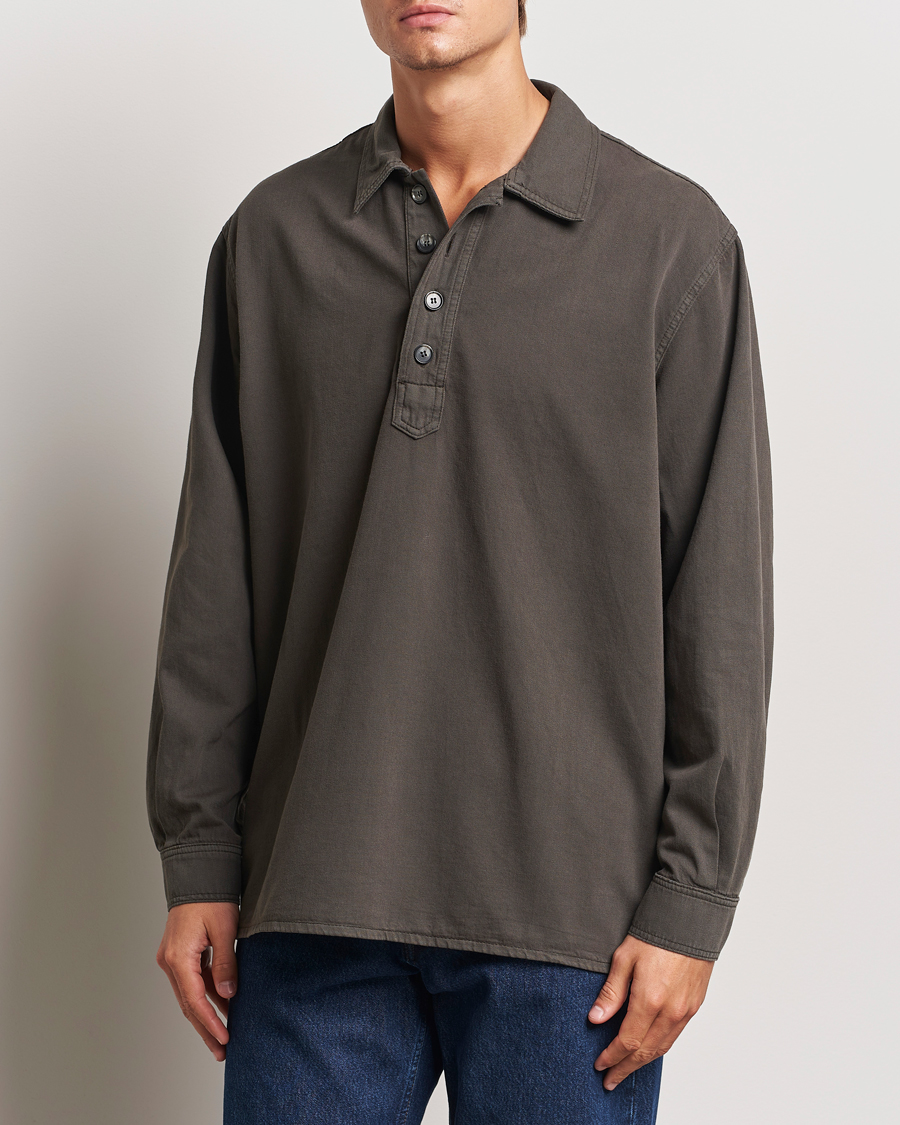 Heren | Overhemden | Jeanerica | Lala Popover Shirt Warm Grey