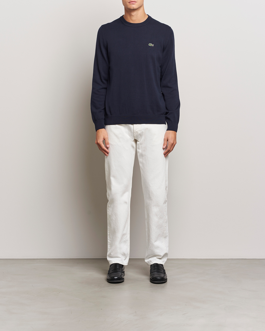 Heren | Truien | Lacoste | Cotton Knitted Sweater Navy Blue