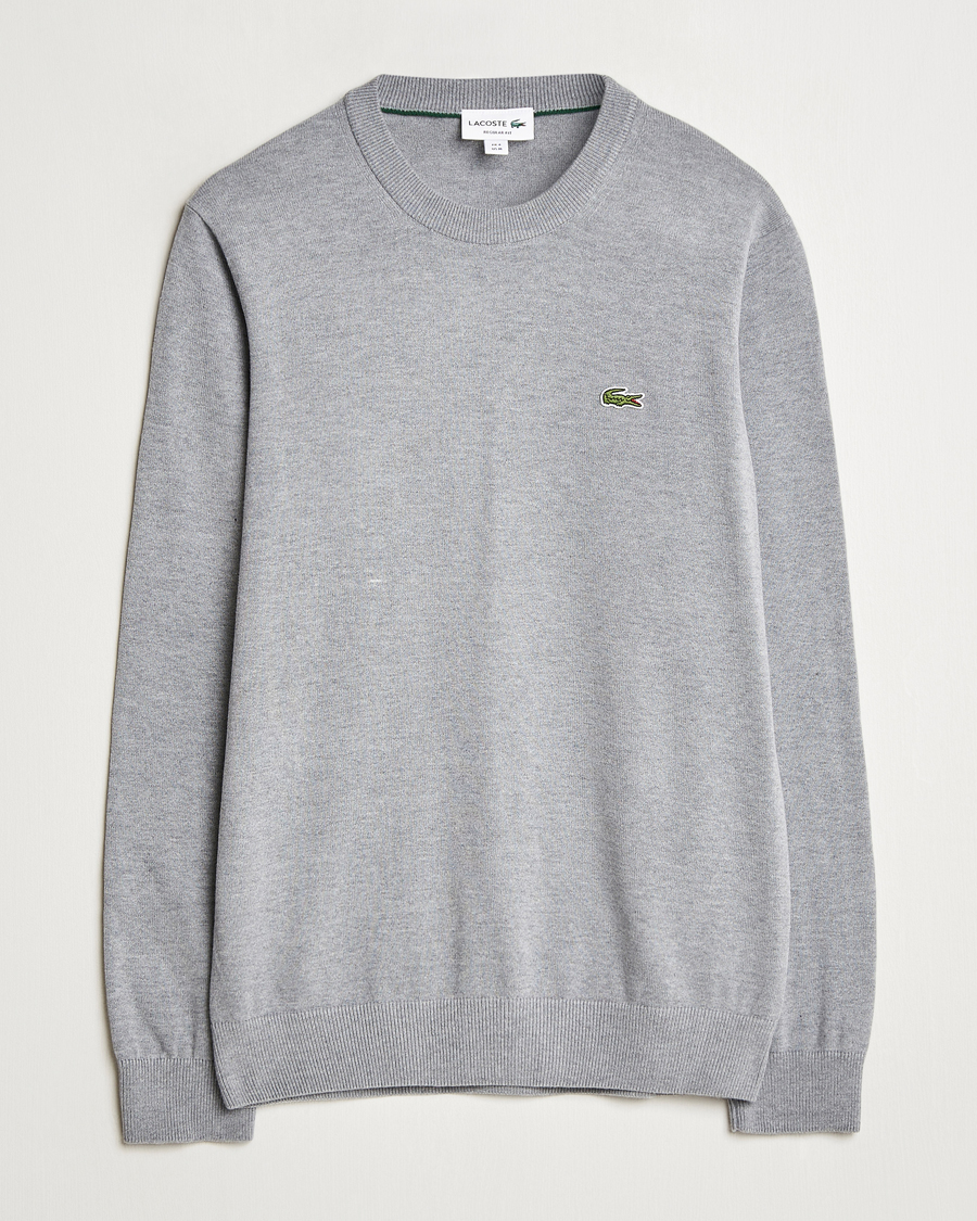 Heren | Truien | Lacoste | Cotton Knitted Sweater Silver Chine