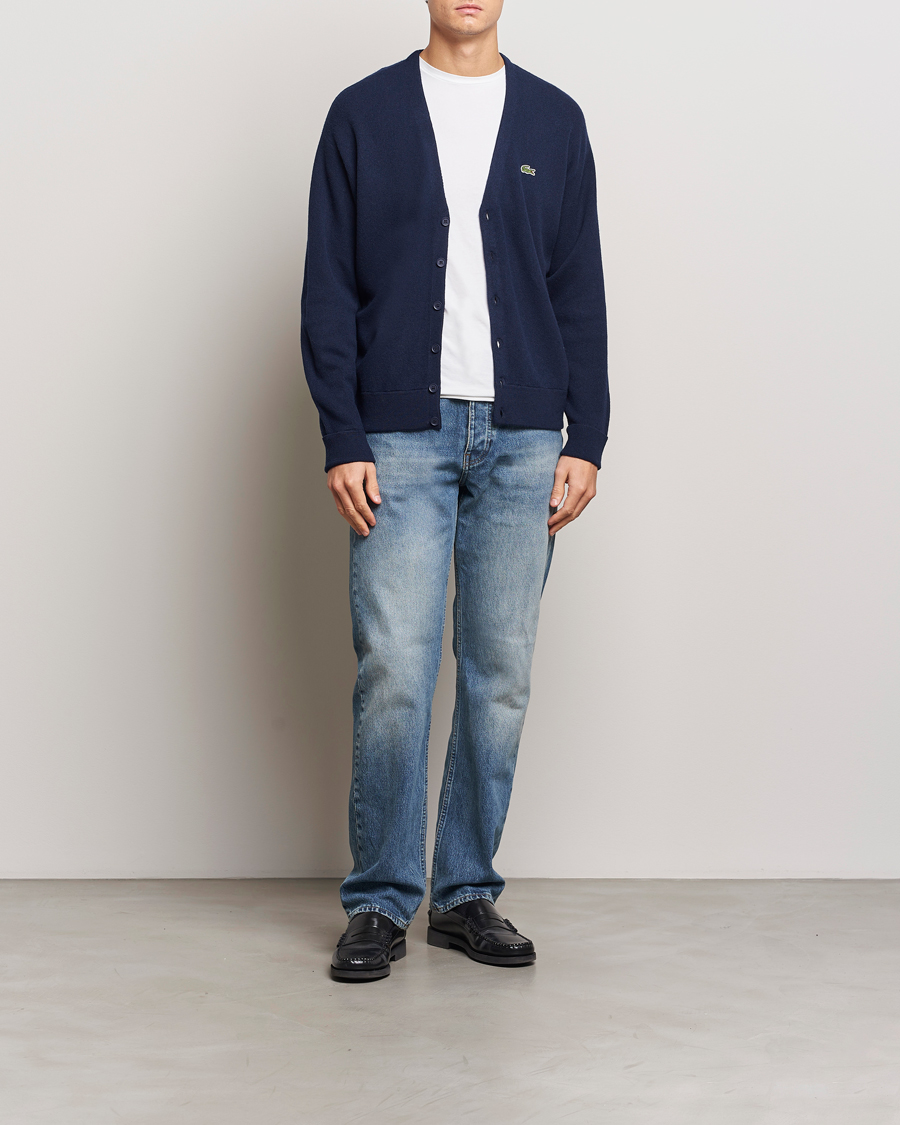 Heren | Truien | Lacoste | Carded Wool Cardigan Navy