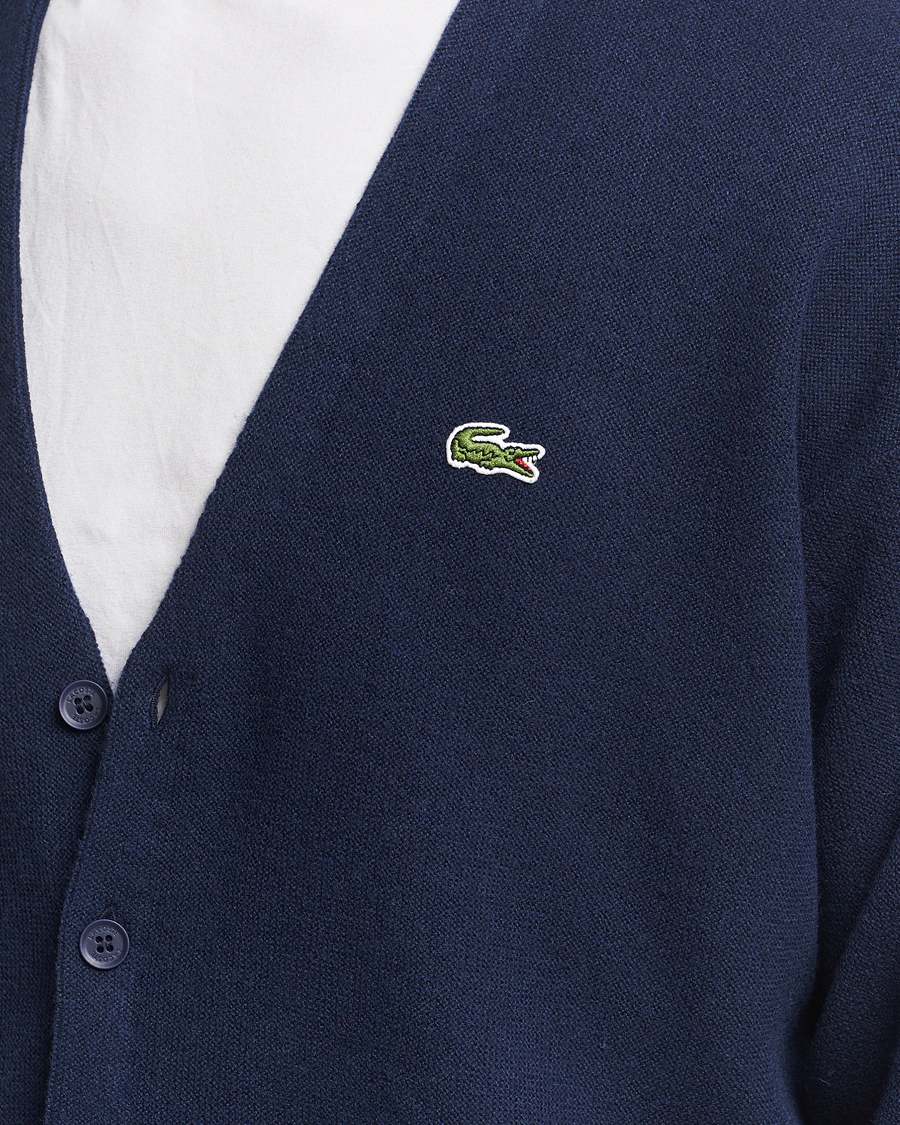 Heren | Truien | Lacoste | Carded Wool Cardigan Navy