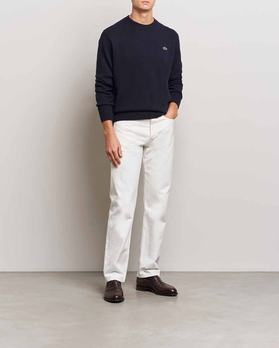 Heren | Truien | Lacoste | Carded Wool Crew Neck Navy