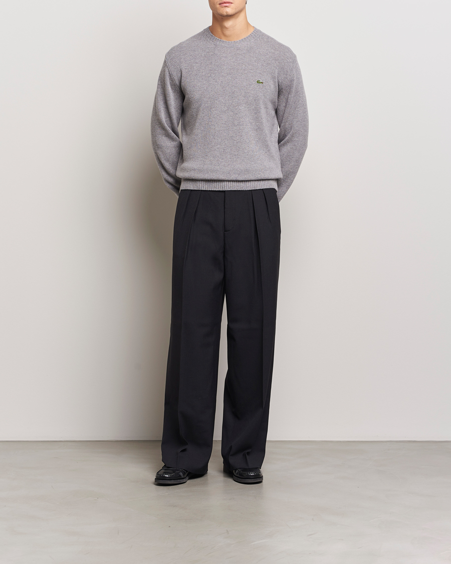 Heren | Truien | Lacoste | Carded Wool Crew Neck Silver Chine