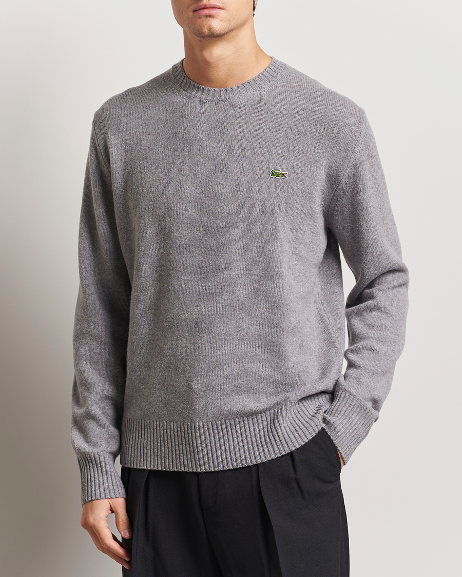 Heren | Truien | Lacoste | Carded Wool Crew Neck Silver Chine
