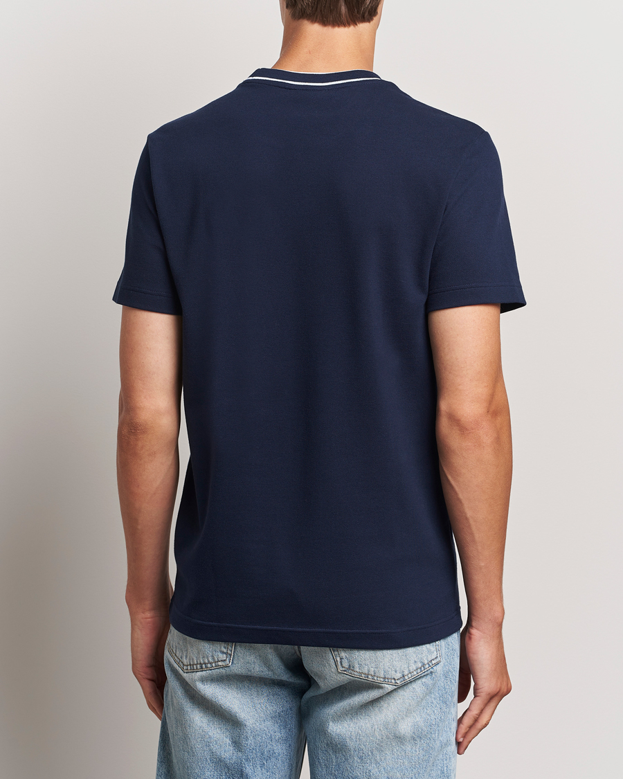 Heren | T-shirts | Lacoste | Contrast Rib Piqué T-Shirt Navy Blue