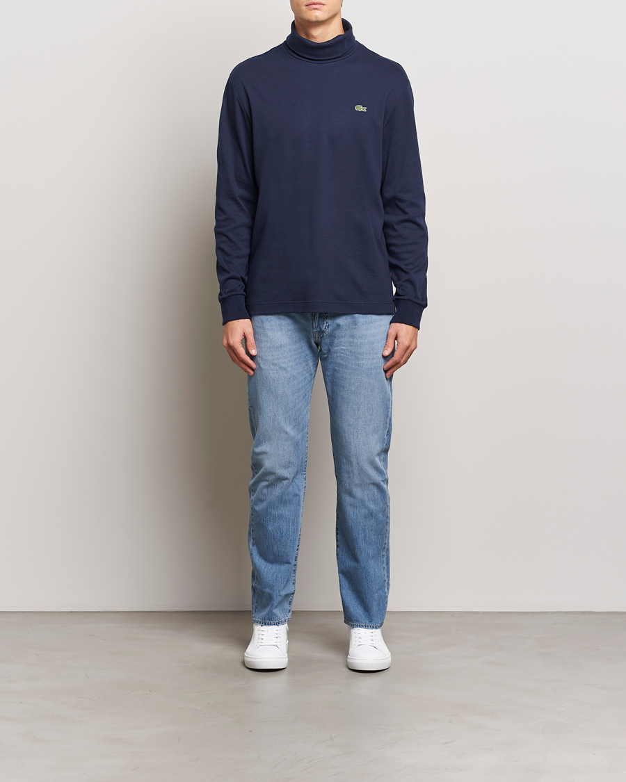 Heren | Truien | Lacoste | Interlock Cotton Rollneck Navy