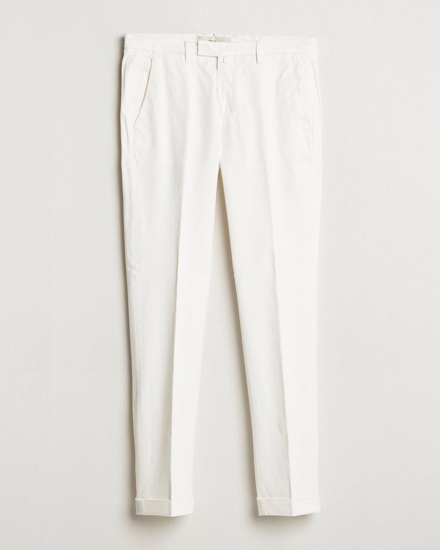 Heren | Broeken | Briglia 1949 | Slim Fit Cotton Stretch Chino Off White