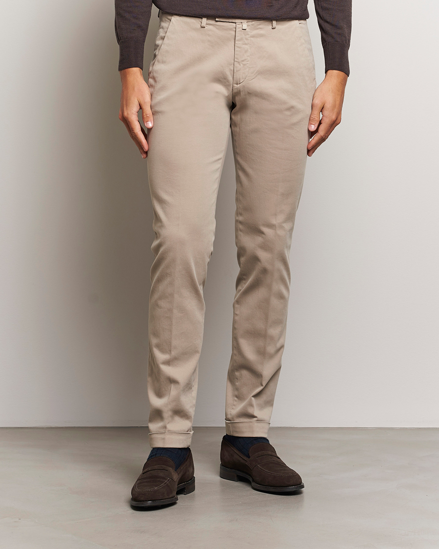 Heren | Broeken | Briglia 1949 | Slim Fit Cotton Stretch Chino Beige