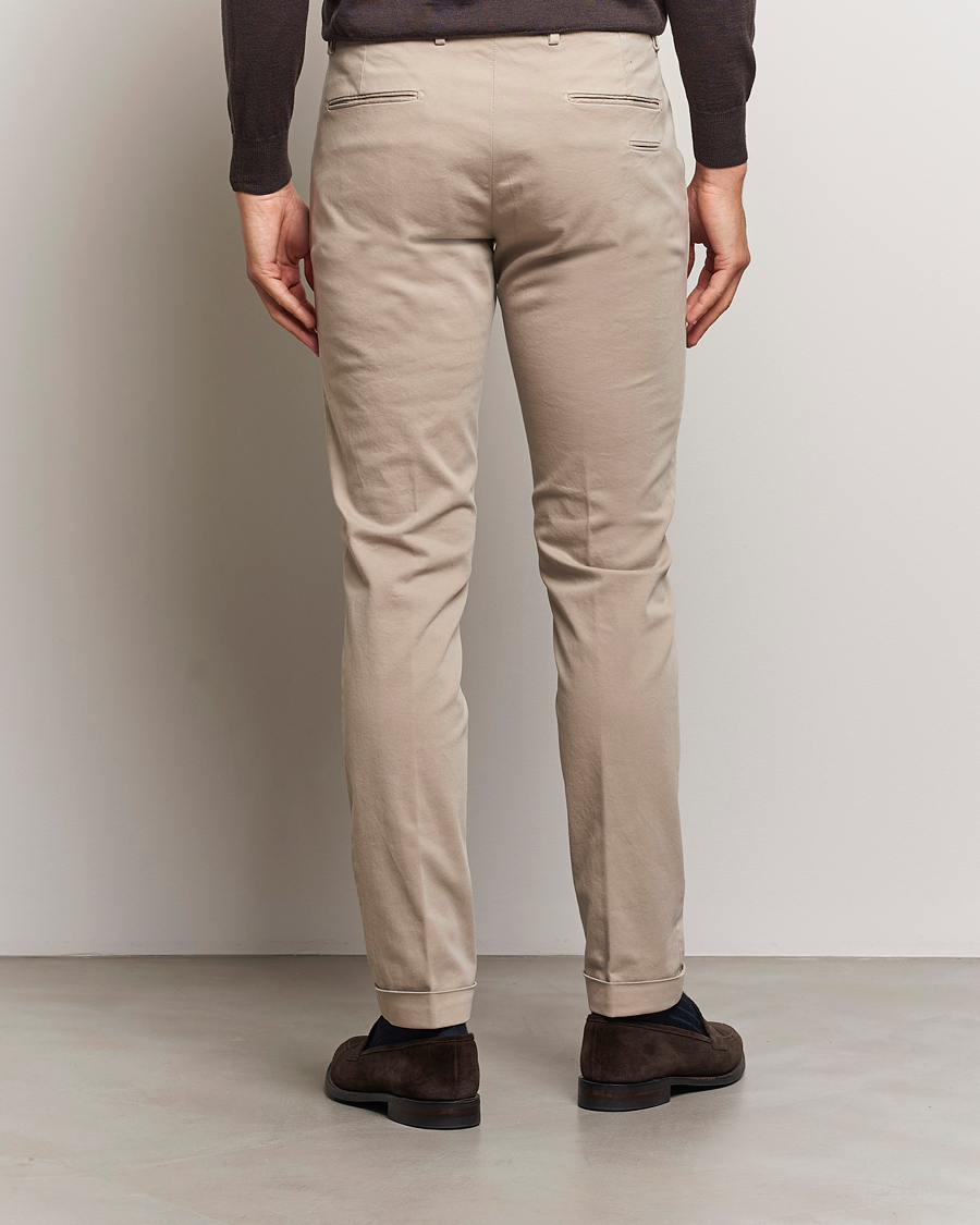 Heren | Broeken | Briglia 1949 | Slim Fit Cotton Stretch Chino Beige