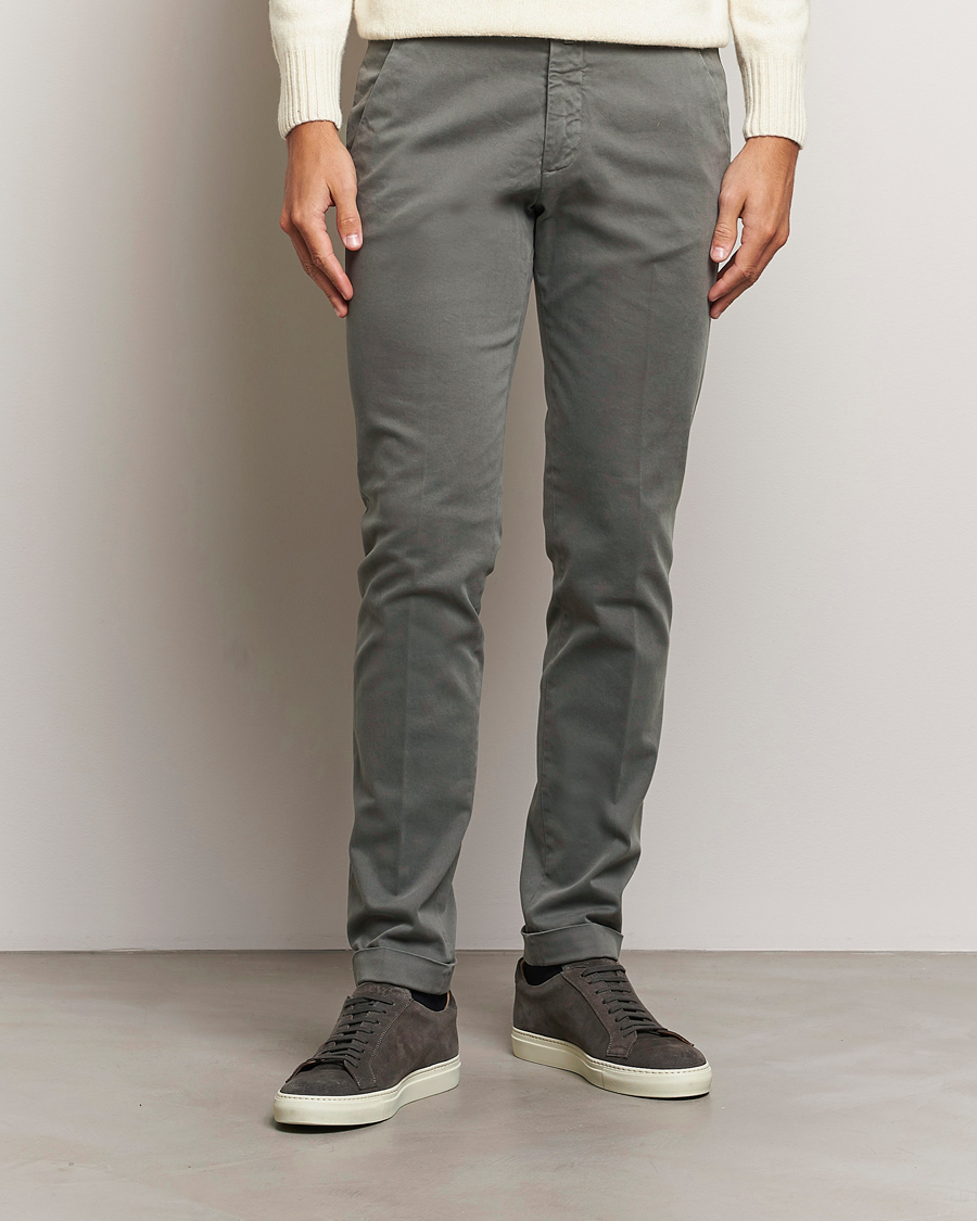 Heren | Broeken | Briglia 1949 | Slim Fit Cotton Stretch Chino Grey