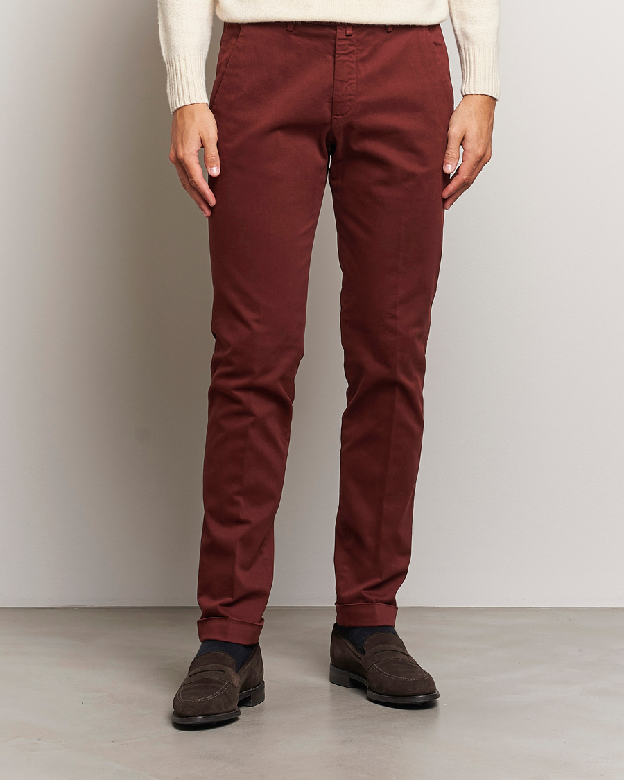Heren | Broeken | Briglia 1949 | Slim Fit Cotton Stretch Chino Wine