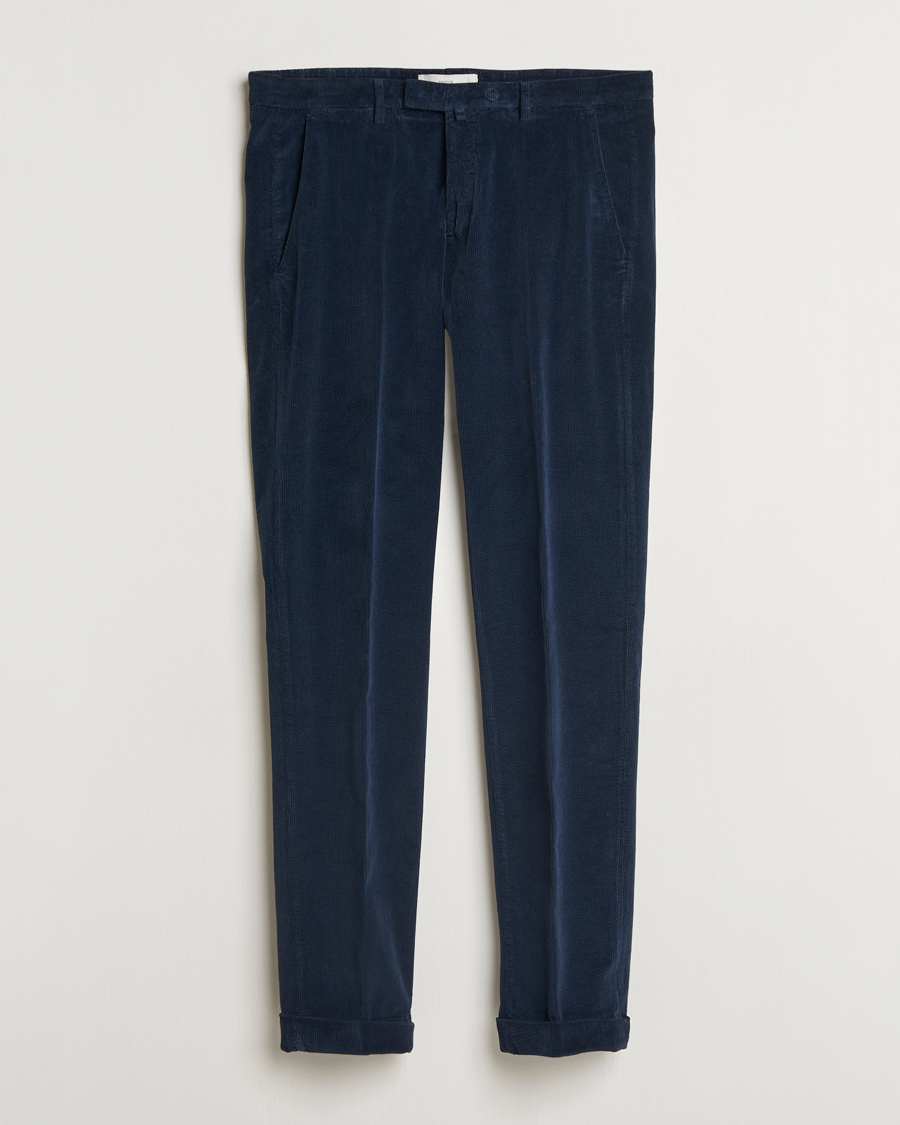 Heren | Broeken | Briglia 1949 | Slim Fit Corduroy Trousers Navy