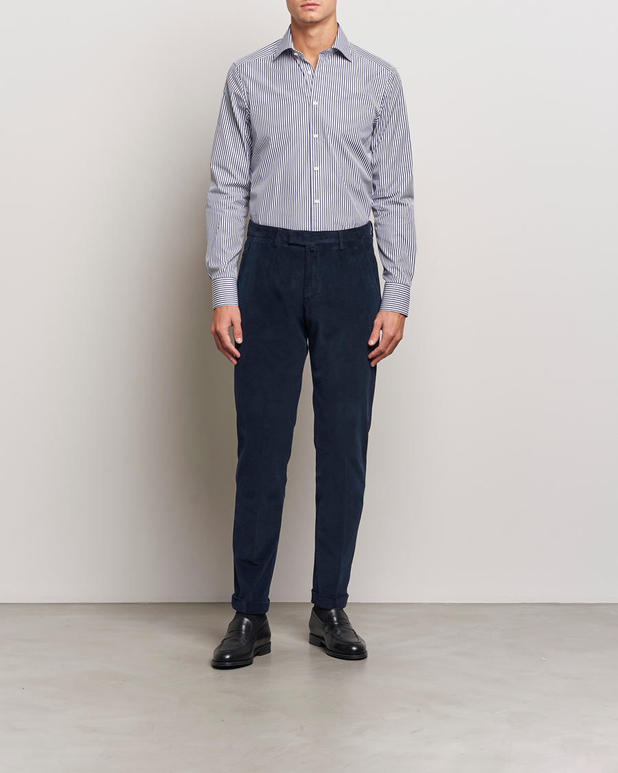Heren | Broeken | Briglia 1949 | Slim Fit Corduroy Trousers Navy