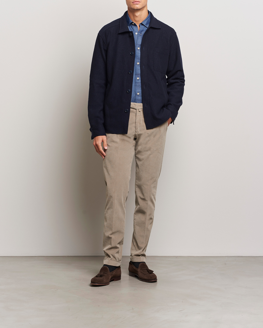 Heren | Broeken | Briglia 1949 | Slim Fit Corduroy Trousers Beige