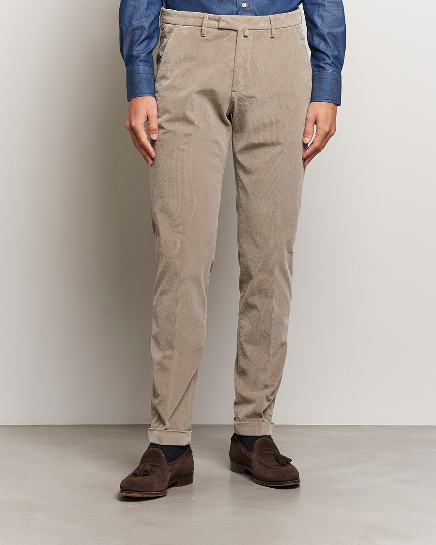 Heren | Broeken | Briglia 1949 | Slim Fit Corduroy Trousers Beige