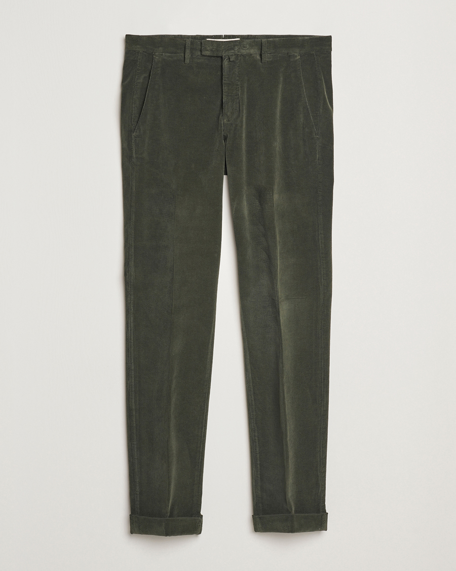 Heren | Broeken | Briglia 1949 | Slim Fit Corduroy Trousers Dark Green