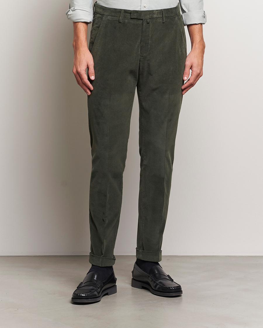 Heren | Broeken | Briglia 1949 | Slim Fit Corduroy Trousers Dark Green