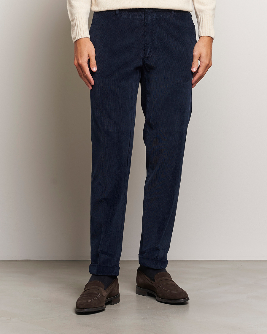 Heren | Broeken | Briglia 1949 | Easy Fit Corduroy Trousers Navy