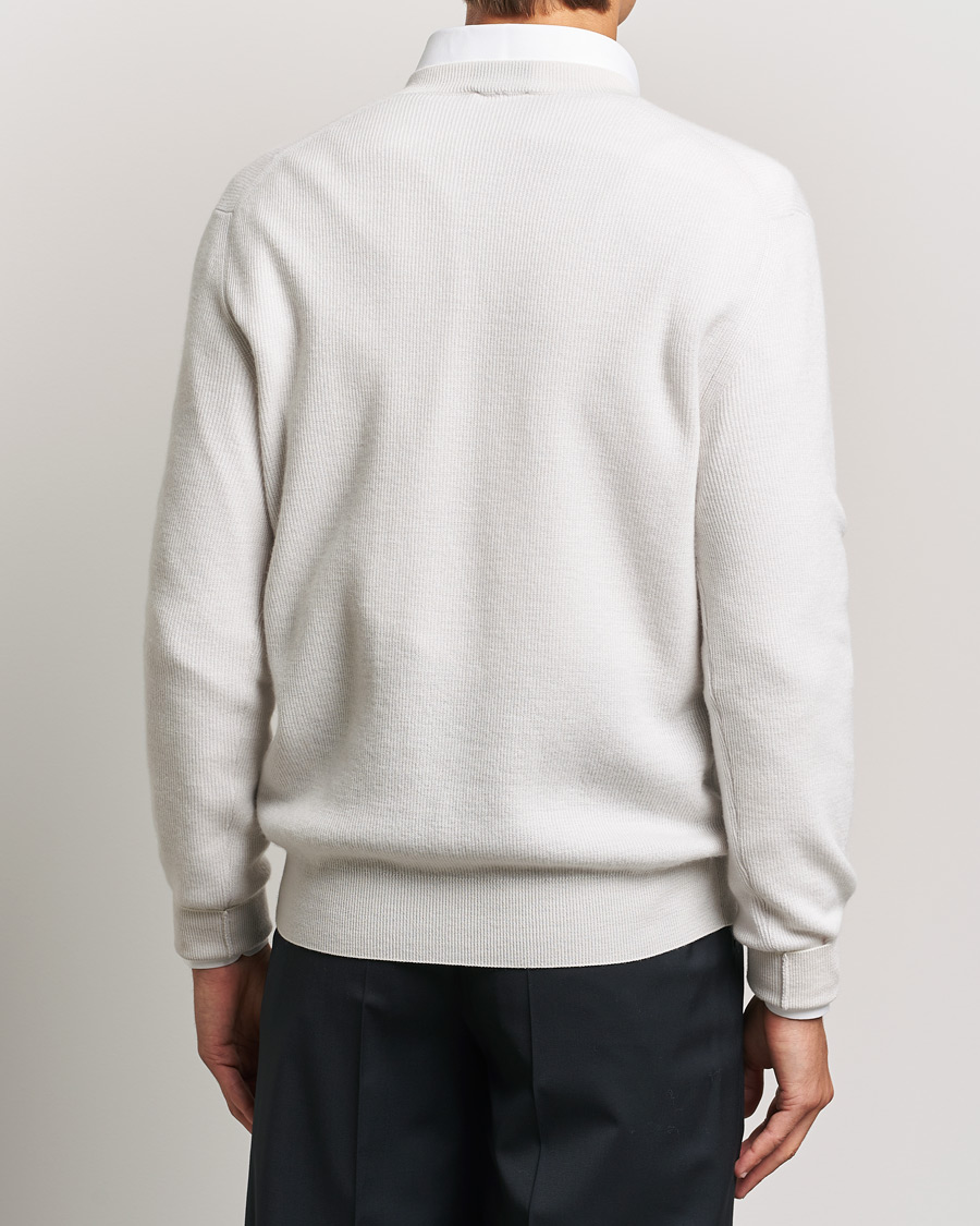 Heren | Truien | Brioni | Rib Cashmere V-Neck Sweater Light Grey