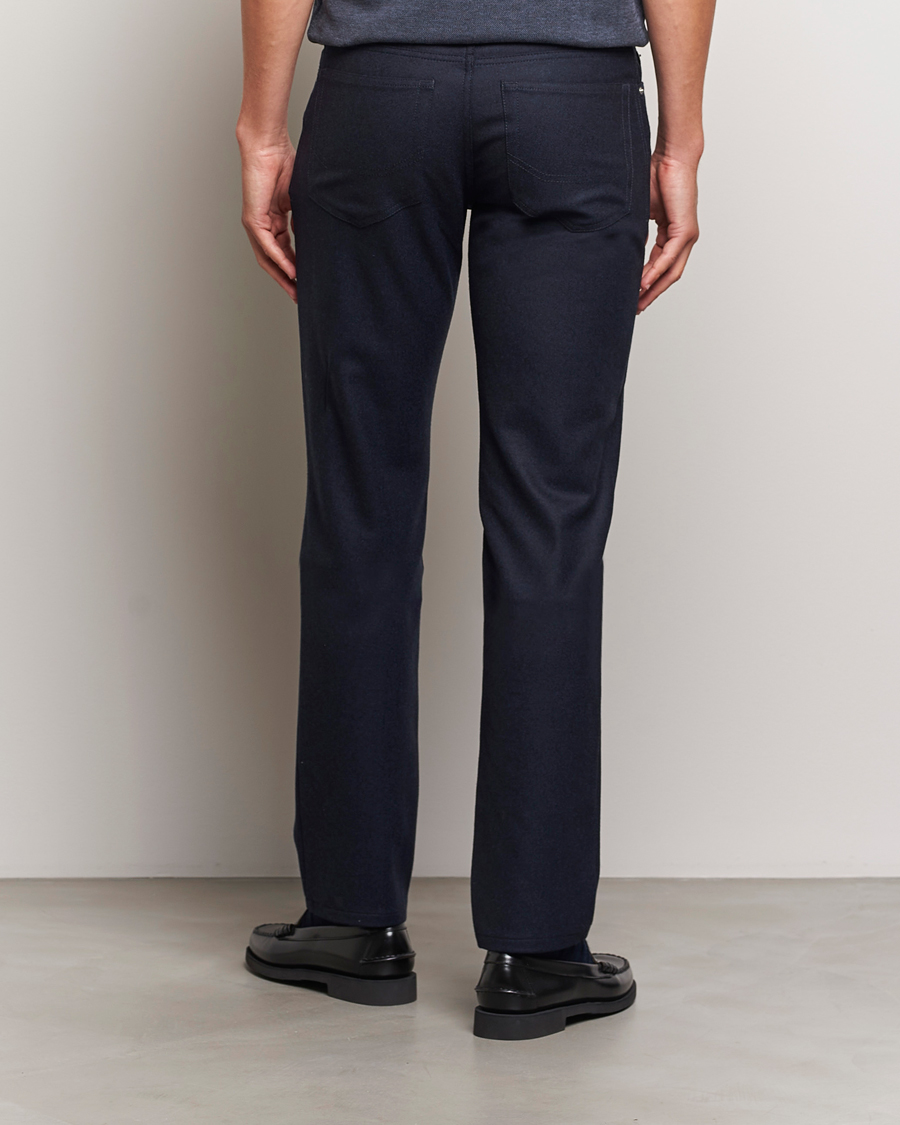 Heren | Broeken | Brioni | Slim Fit 5-Pocket Flannel Pants Navy