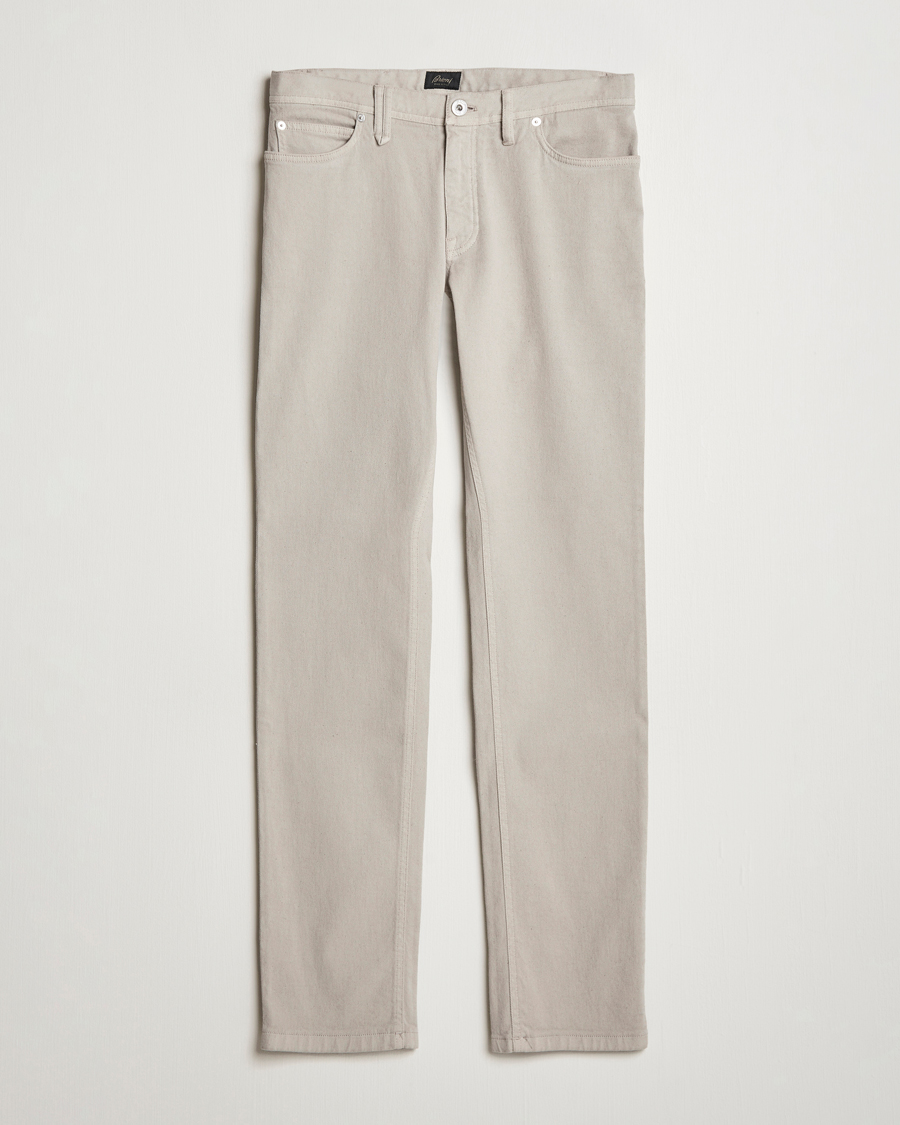 Heren | Broeken | Brioni | Slim Fit 5-Pocket Cotton Pants Light Beige