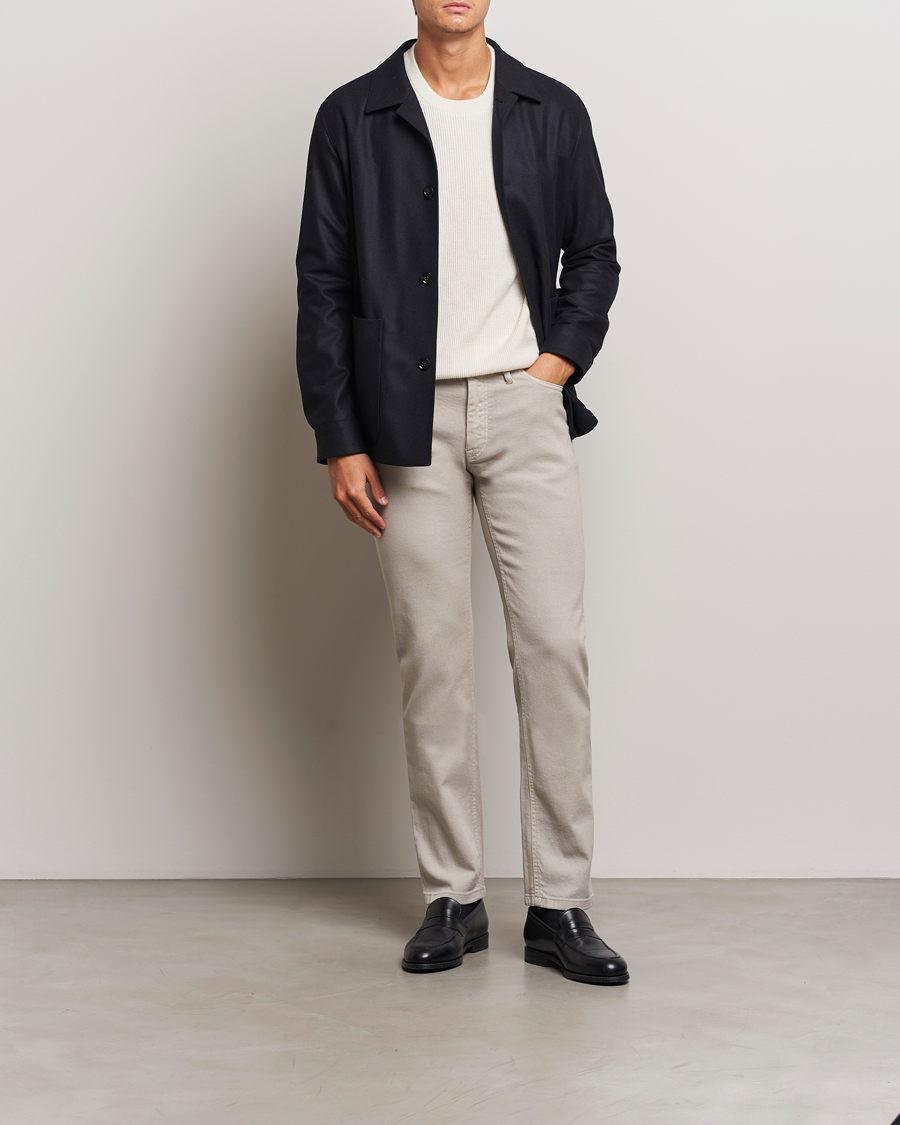 Heren | Broeken | Brioni | Slim Fit 5-Pocket Cotton Pants Light Beige