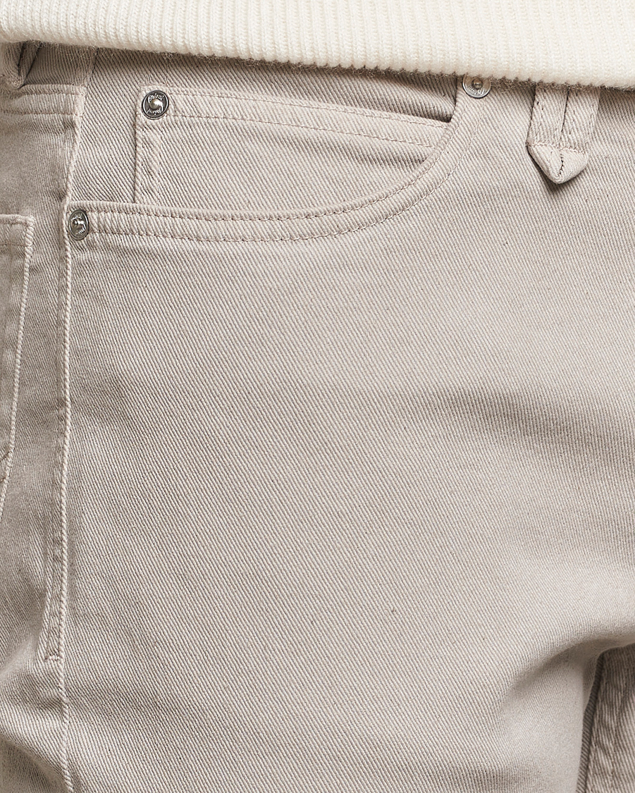 Heren | Broeken | Brioni | Slim Fit 5-Pocket Cotton Pants Light Beige