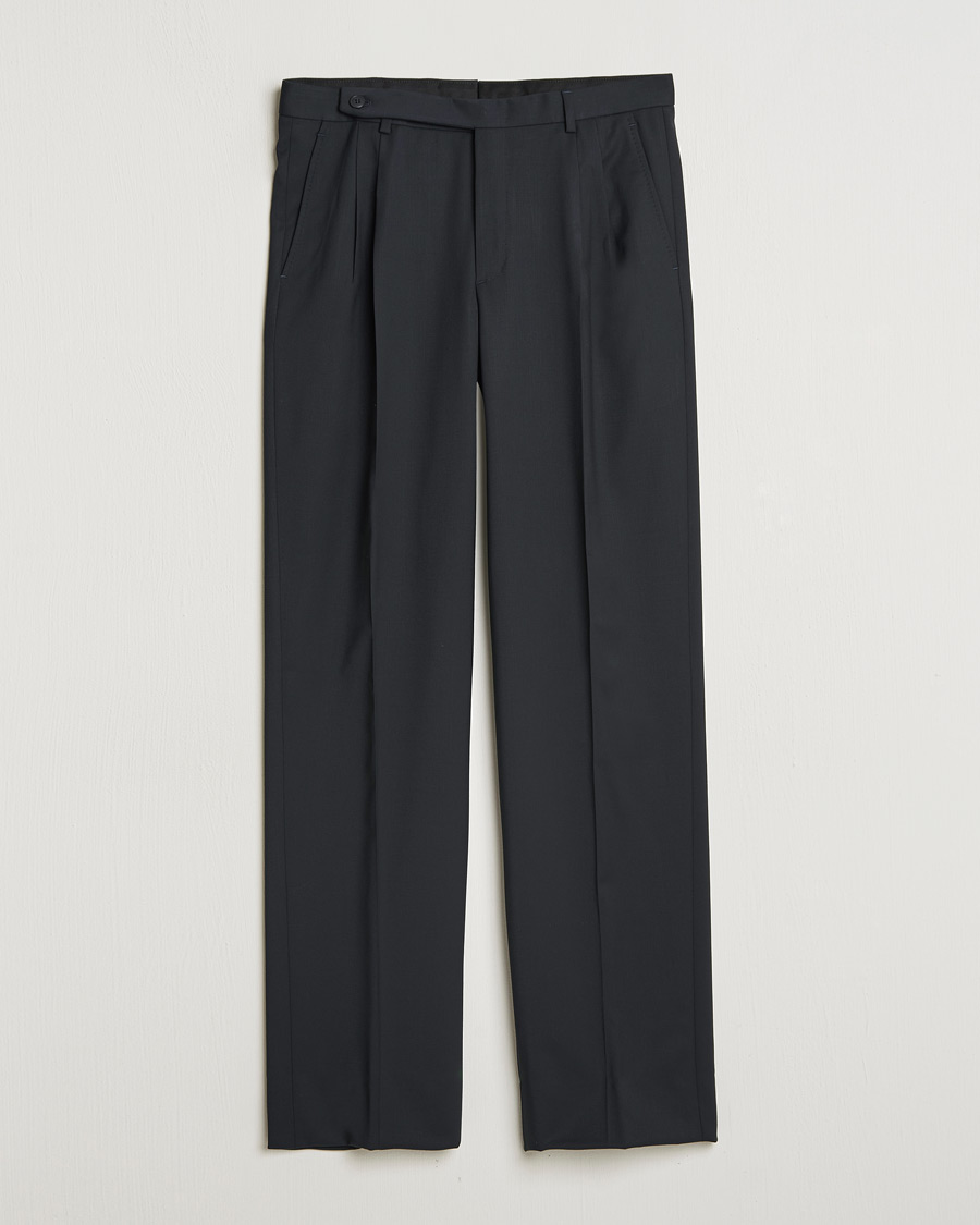 Heren | Broeken | Brioni | Pleated Wool Trousers Navy