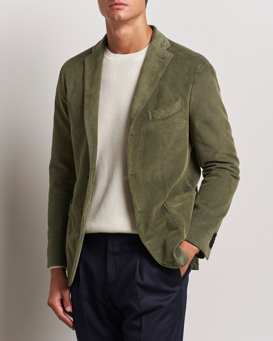 Heren | Blazers | Boglioli | K Jacket Corduroy Blazer Dark Green