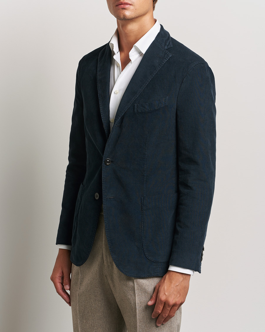 Heren | Blazers | Boglioli | K Jacket Corduroy Blazer Navy