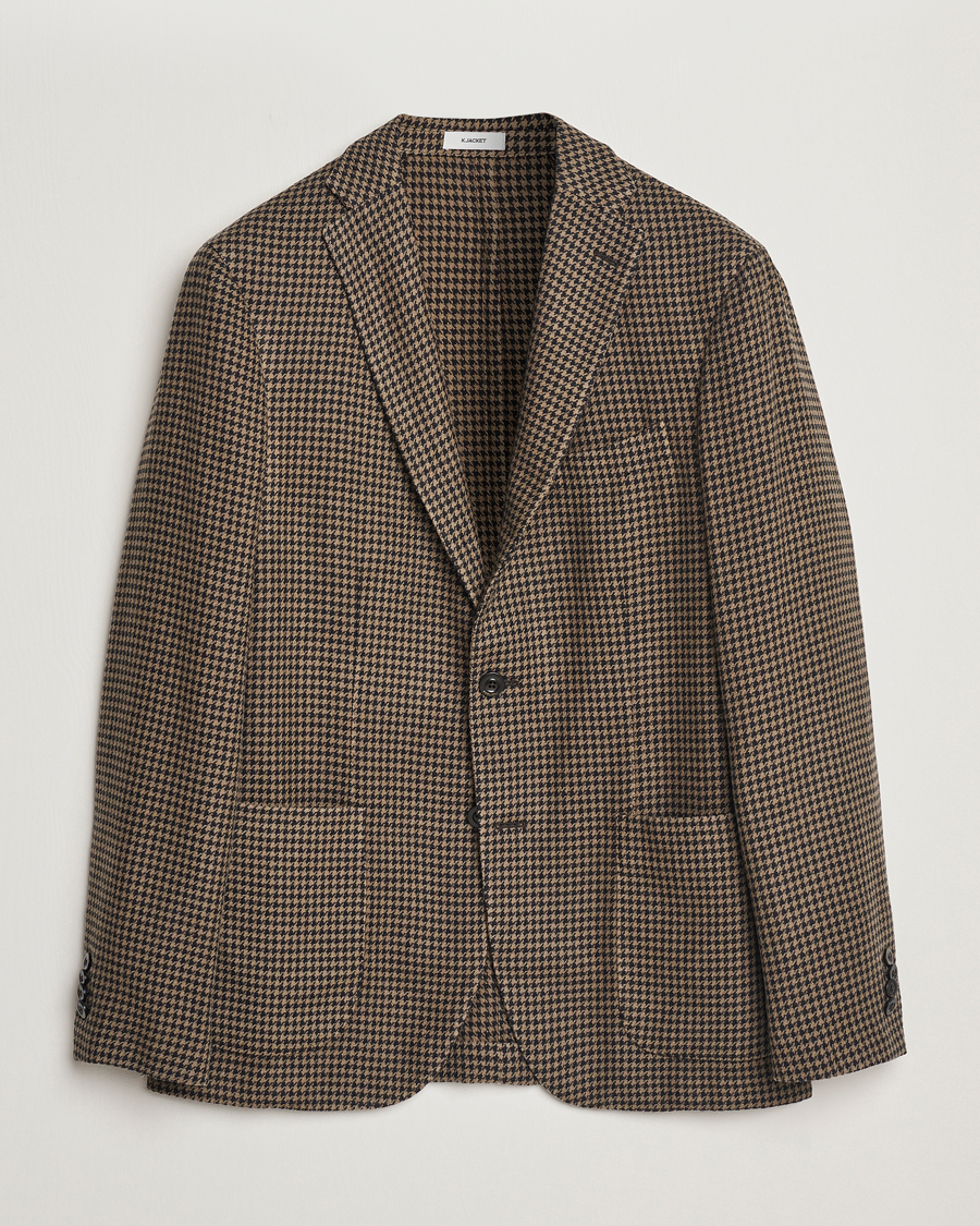 Heren | Blazers | Boglioli | K Jacket Houndstooth Wool Blazer Brown