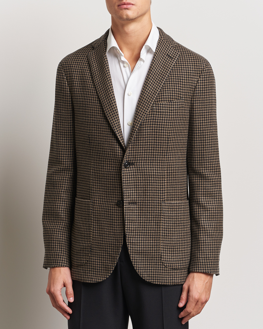 Heren | Blazers | Boglioli | K Jacket Houndstooth Wool Blazer Brown