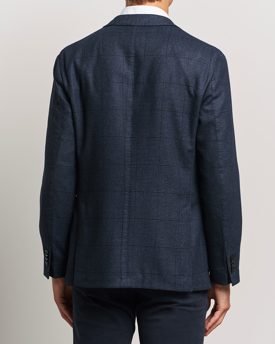 Heren | Blazers | Boglioli | K Jacket Overcheck Wool Blazer Navy