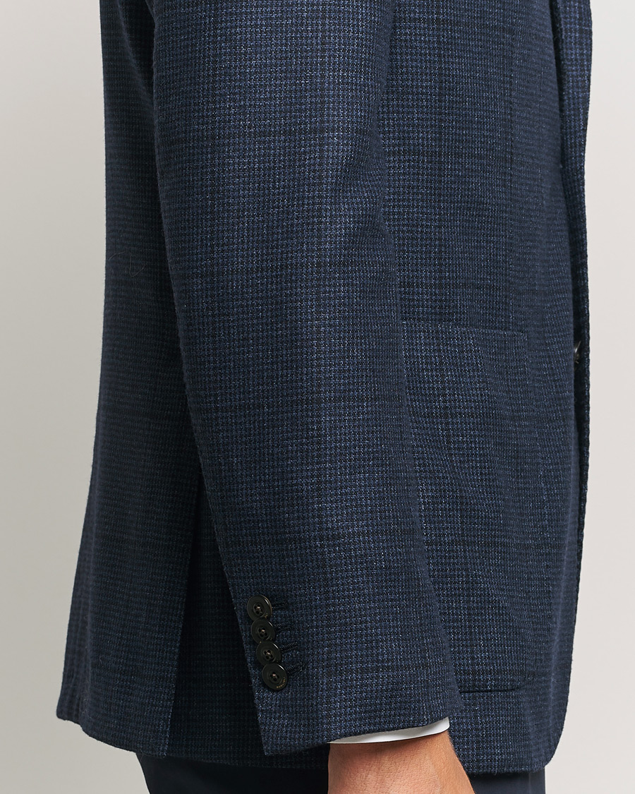 Heren | Blazers | Boglioli | K Jacket Overcheck Wool Blazer Navy